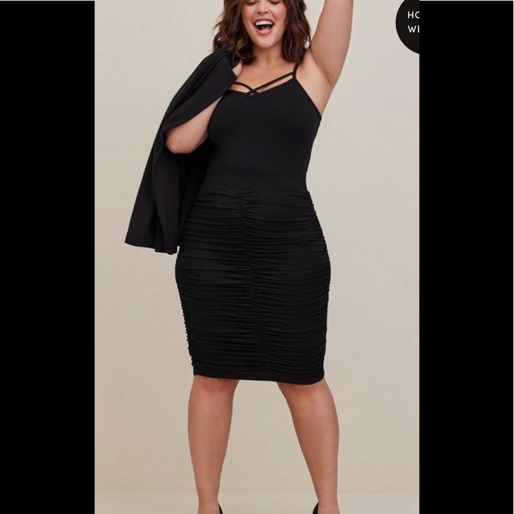 Torrid NWT Midi Super Soft Shirred Pencil Skirt, size 1X